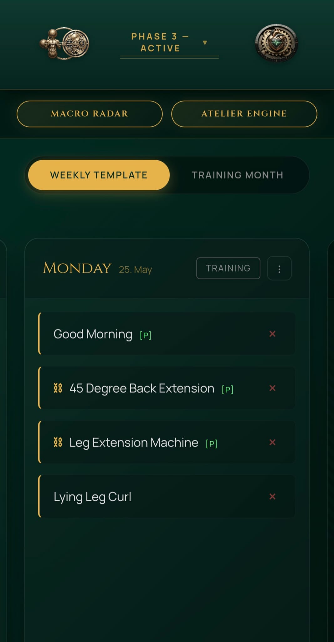 LuKul micro-cycle weekly planning viewport